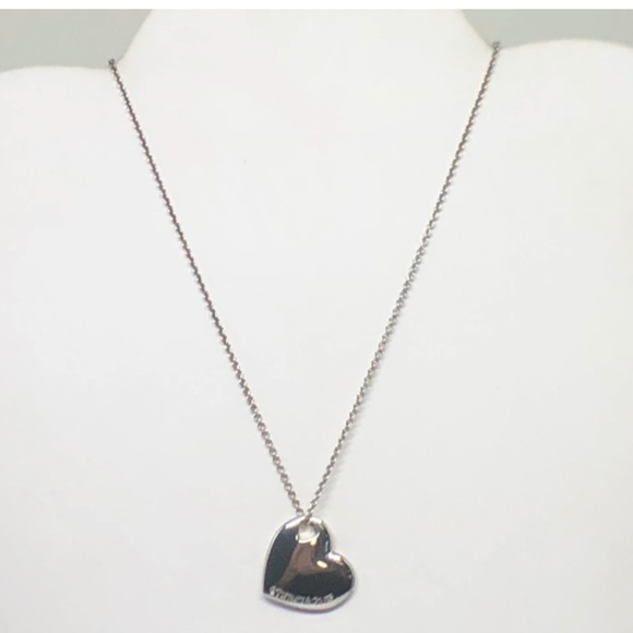 Tiffany & Co Sterling Silver Double Heart Cutout Pendant Necklace - Picture 1 of 4